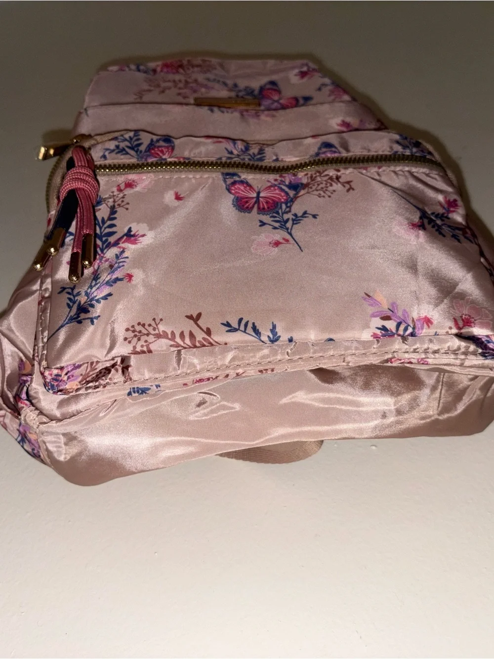 NWOT Butterfly Floral Mini Backpack with Tassel Detail